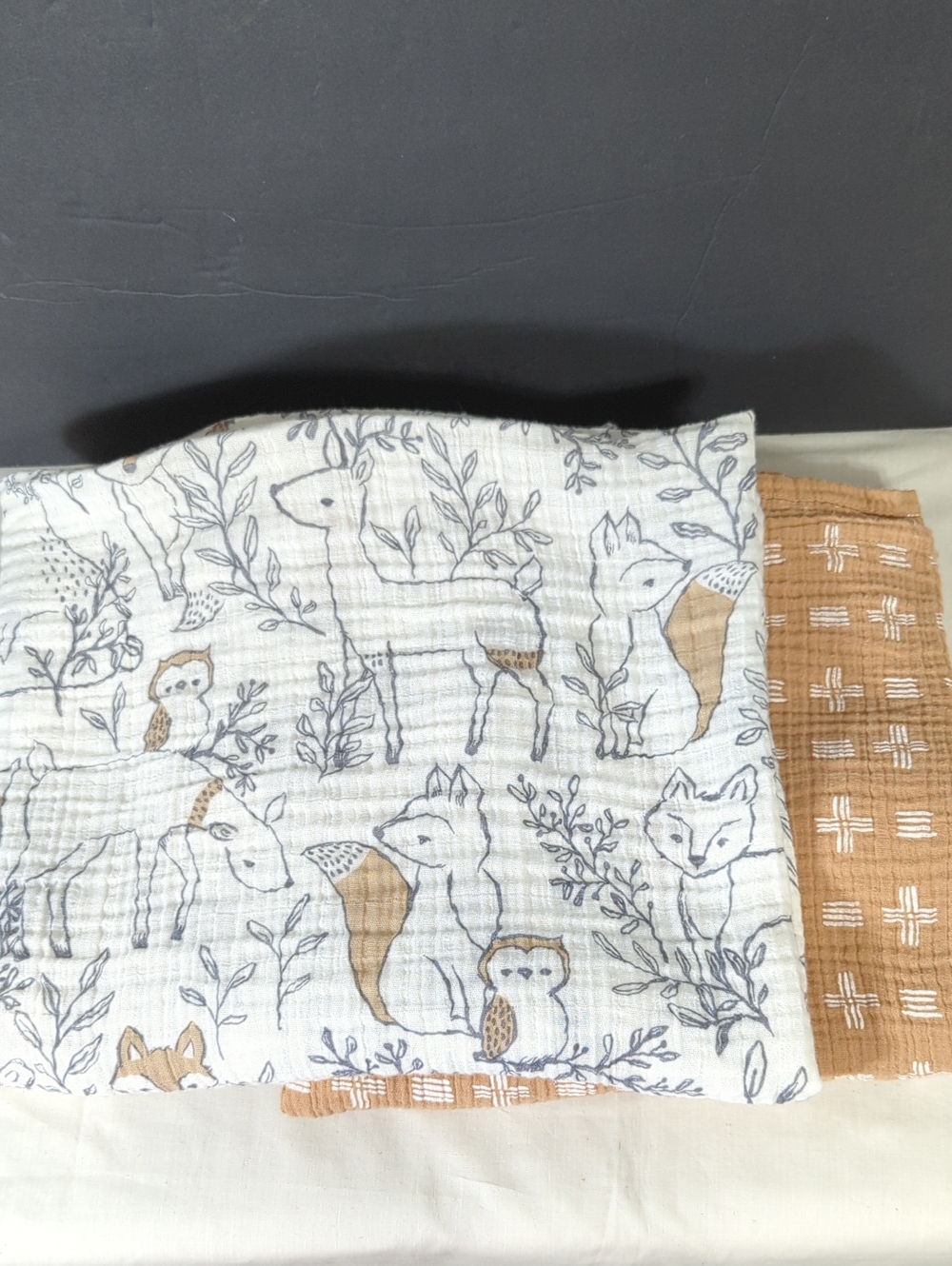 Crane Baby Cotton Muslin Blanket Swaddle Set of 2 Ezra Woodland